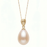 Colier Perlă Naturală de Cultura Roz Lacrima 7-8 mm si Aur 14K (585) galben - Lira