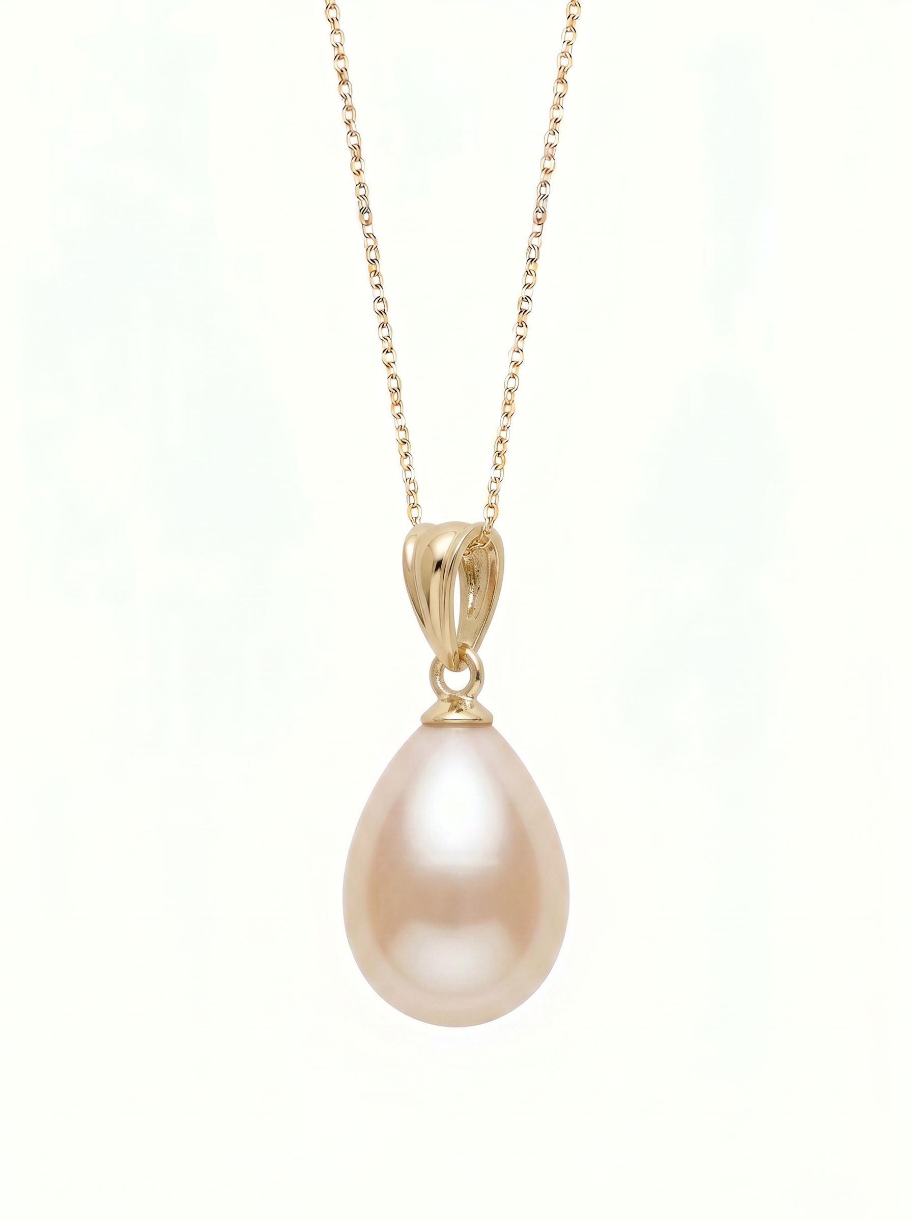 Colier Aur 14K cu Perlă Naturală Roz Lacrimă 8-9mm — Lira detaliu - colier perle naturale aur 14K - Royal Pearls