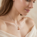 colier perle naturale roz rotunde 7-8mm aur 14k lifestyle - elysia - royal pearls