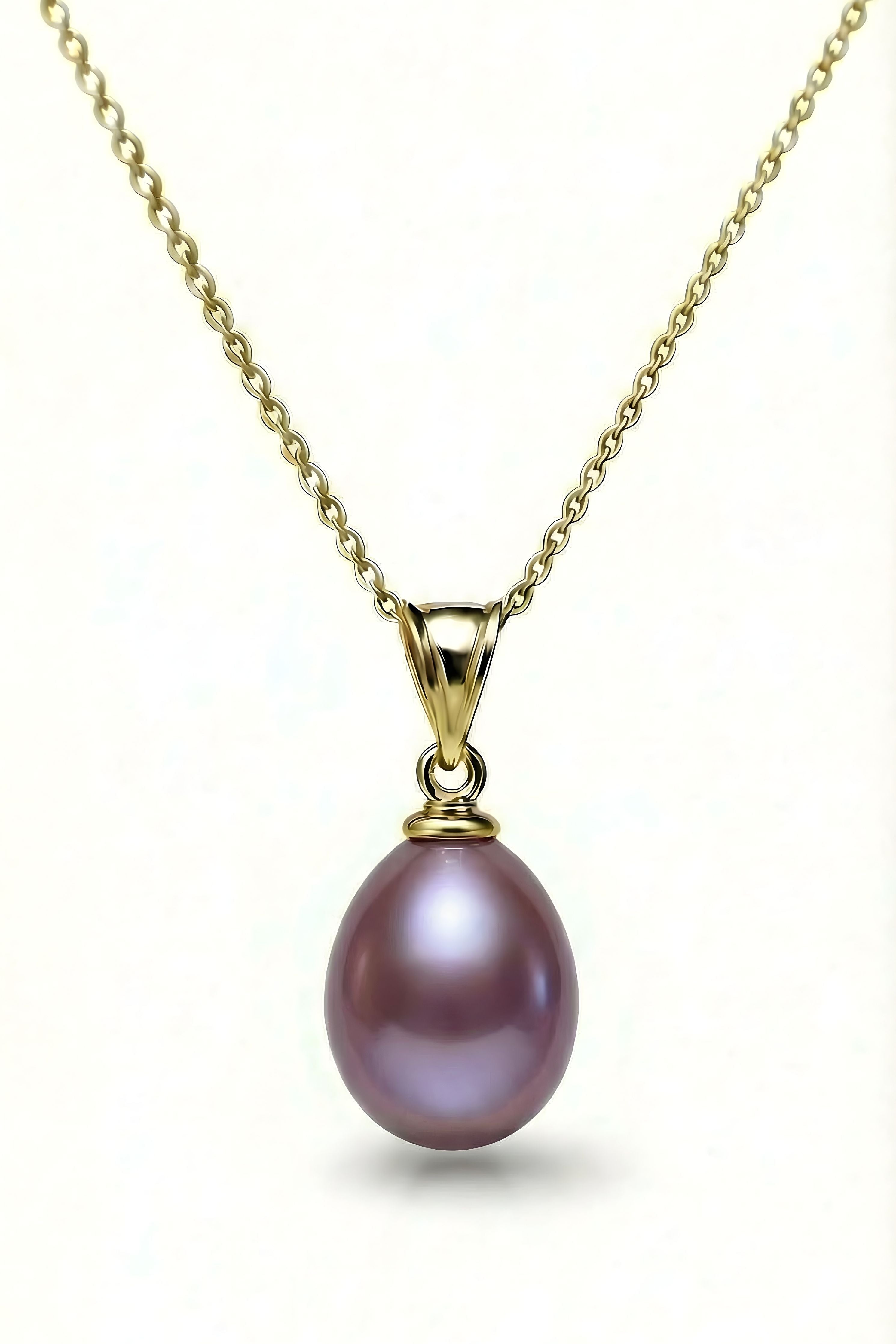 Pandantiv Nova din aur galben 14K cu perlă naturală mov