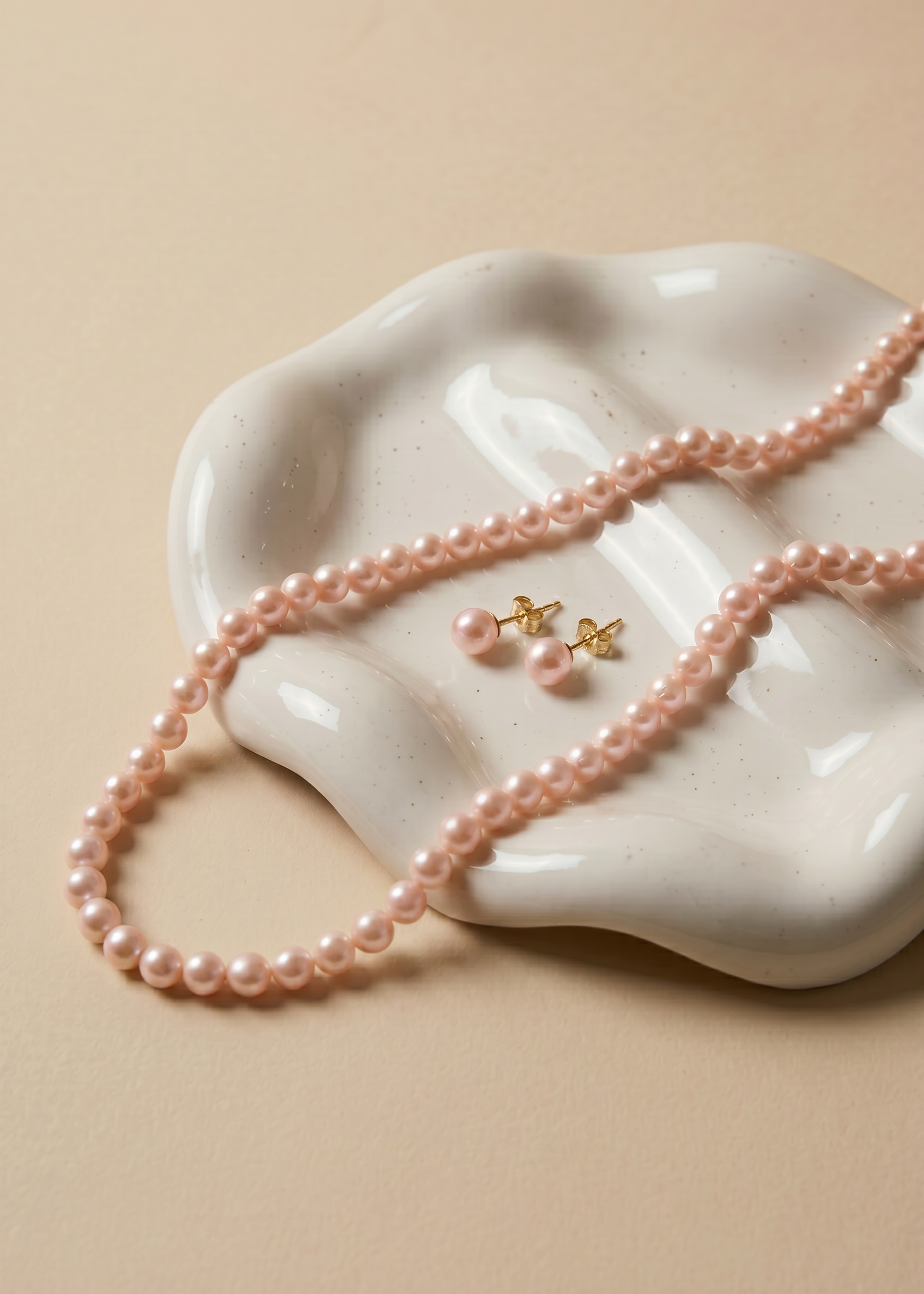 Set bijuterii perle naturale aur 14K Rotunde Mici Royal Pearls