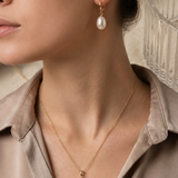 14K yellow gold pendant with natural white cultured pearl 8 – 9 mm Amira