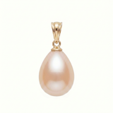 Pandantiv din aur 14K galben cu perlă naturală de cultură roz drop 8–9 mm Lira