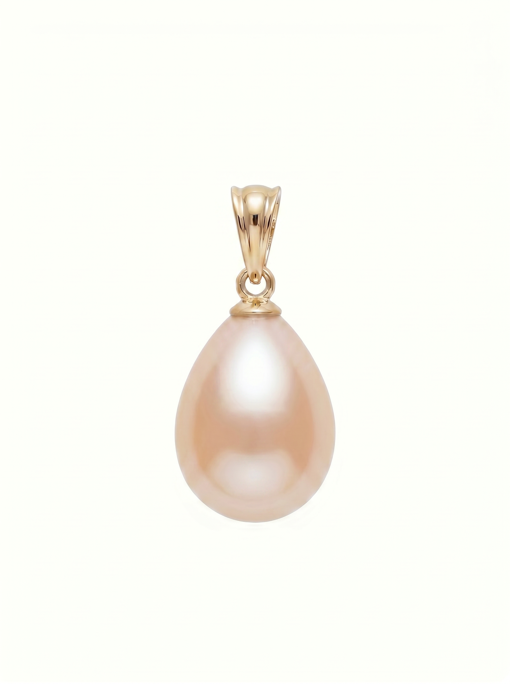 Pandantiv Aur 14K cu Perlă Naturală Roz Lacrimă 8-9mm — Lira - pandantiv perla naturala aur 14K - Royal Pearls