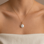 Colier Aur 14K cu Perlă Naturală Keshi Albă — Alba - colier perle naturale aur 14K - Royal Pearls