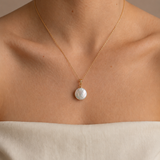 Colier Aur 14K cu Perlă Naturală Keshi Albă — Alba - colier perle naturale aur 14K - Royal Pearls
