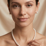 Set Perle Mari Naturale Albe Aur 14K – Perle Rotunde 9 mm