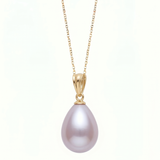 Colier Aur 14K si Perlă Naturală de Cultura Mov 8-9 mm Lacrimă - Nova
