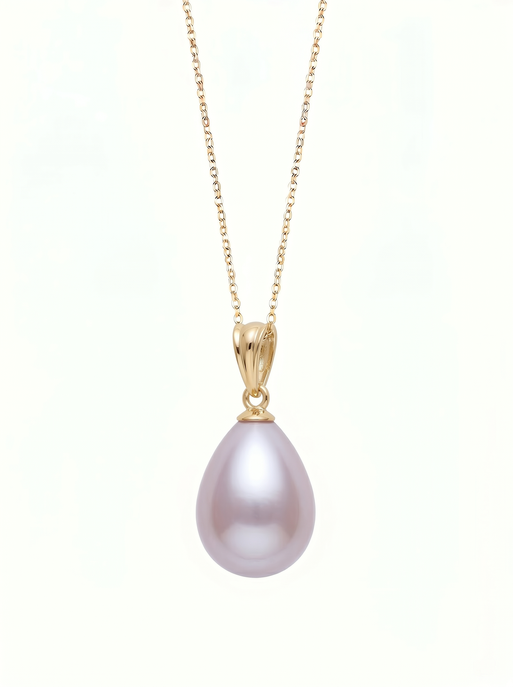 Colier Aur 14K cu Perlă Naturală Mov Lacrimă 8-9mm — Nova detaliu - colier perle naturale aur 14K - Royal Pearls