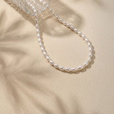 colier perle naturale albe ovale 5-6mm aur 14k prezentare - luna - royal pearls