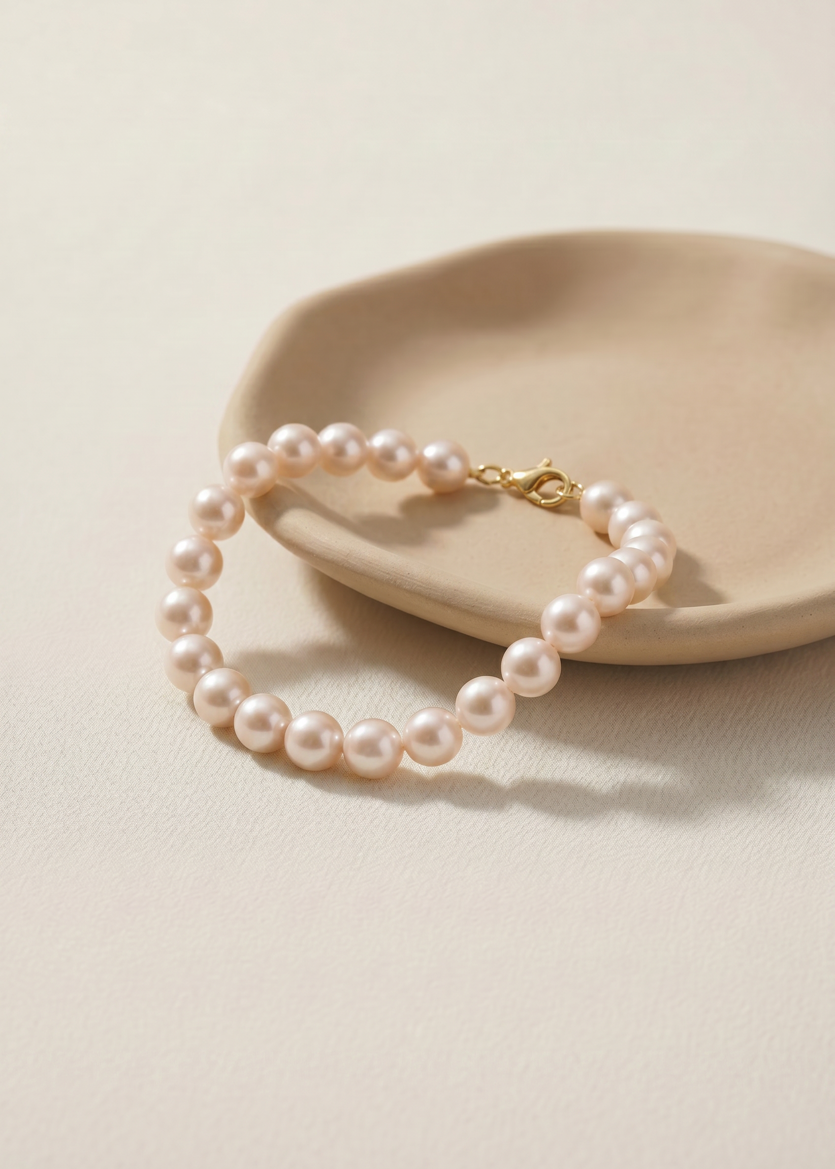 Brățară Aur 14K cu Perle Naturale Roz 5-6mm — Rosalia - brățară perle naturale aur 14K - Royal Pearls