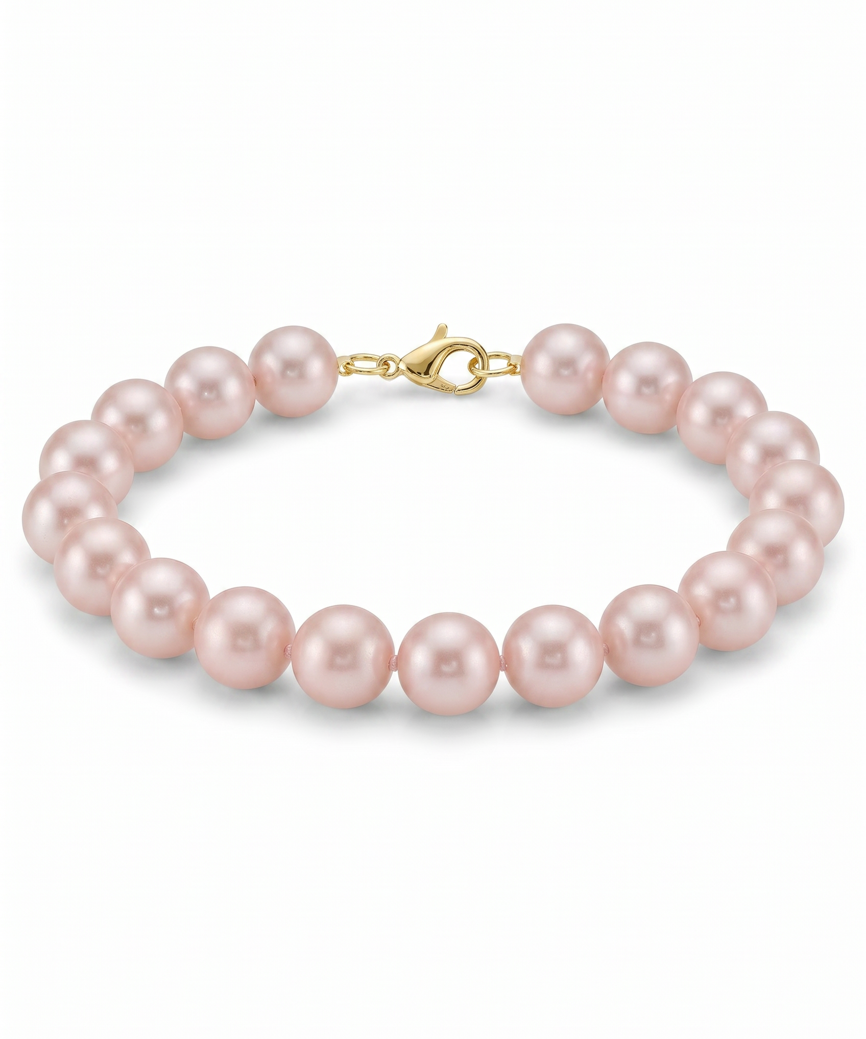 Brățară Aur 14K cu Perle Naturale Roz 5-6mm — Rosalia